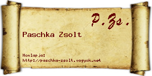Paschka Zsolt névjegykártya
